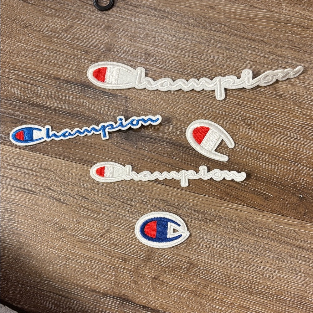 Embroidered Logo Patches - Red, Blue, Cream